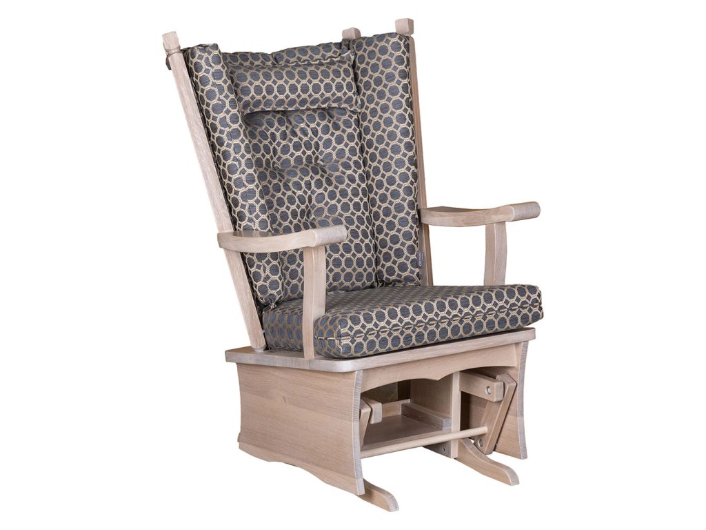 Amish Furniture of NE Ashland Panel Regular Glider and Ottoman Glider Swivels & Glider, alternate view
