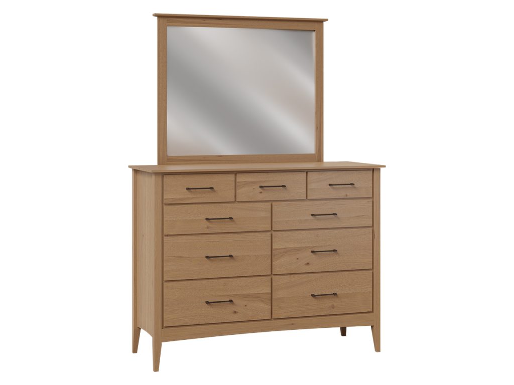 Amish Furniture of NE Atlantic 9 Drawer Dresser – 59″W Mirror
