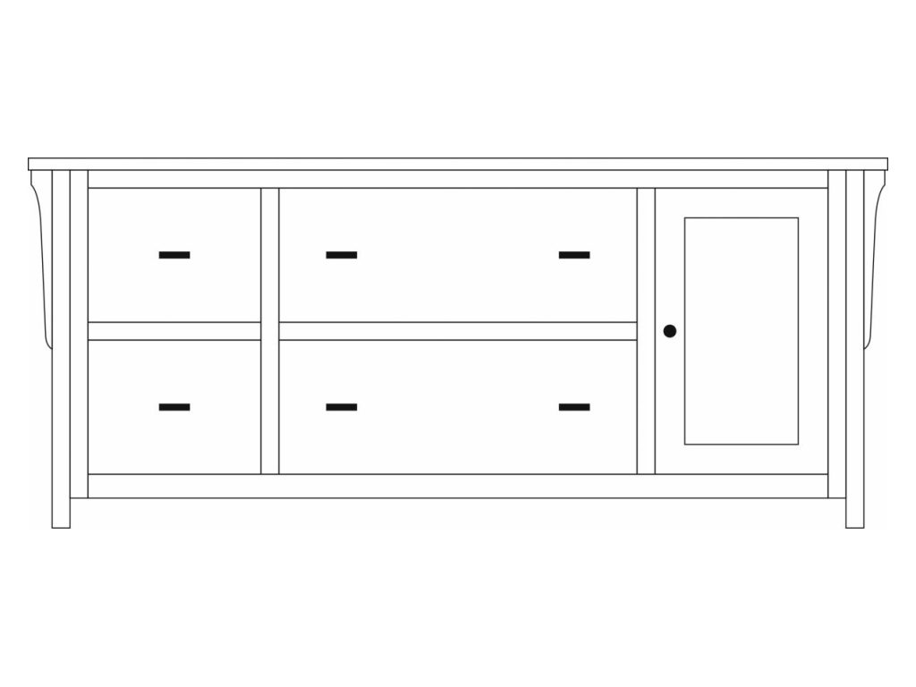 Boston Credenza – 72″W Credenza Cabinet, alternate view