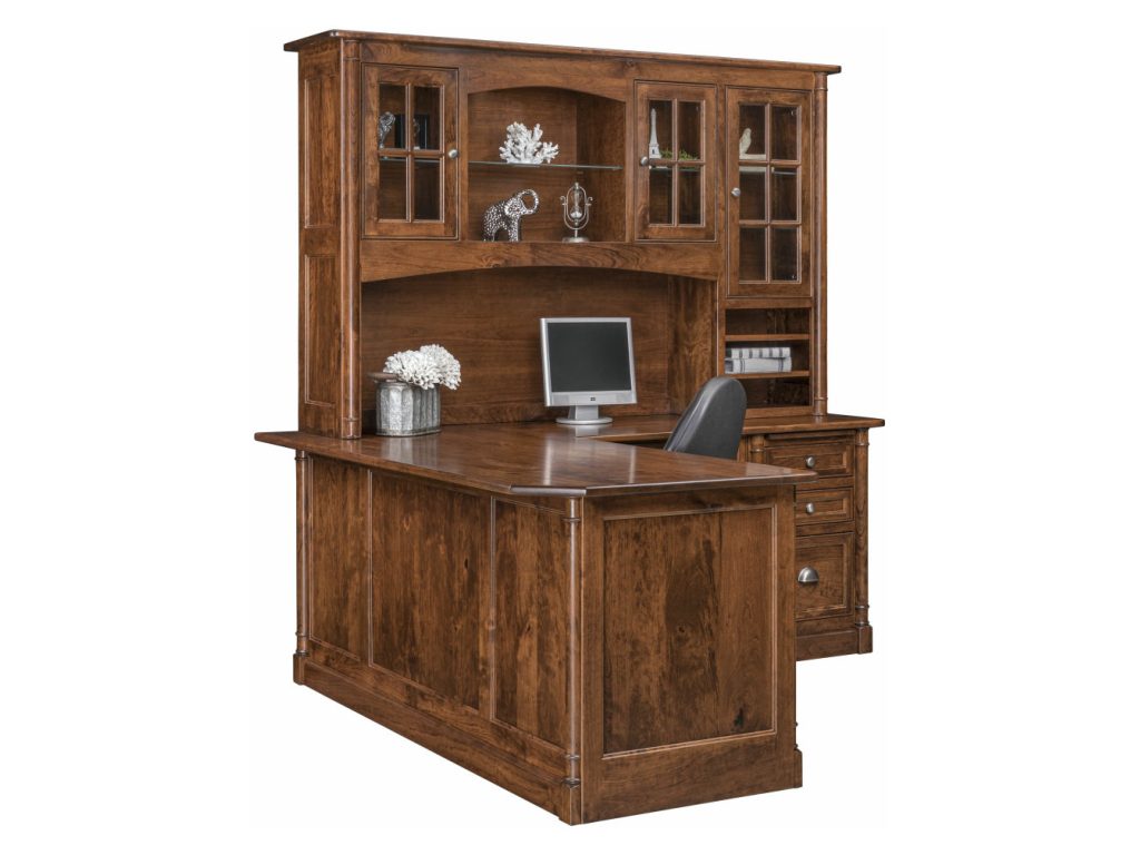 Covington L-Shaped Desk with Hutch Topper Desk Accessory