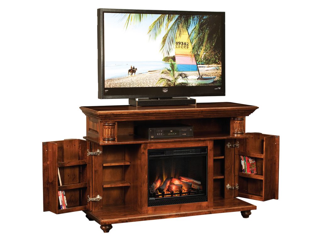 Amish Furniture of NE Bryant Fireplace Entertainment Center, alternate view