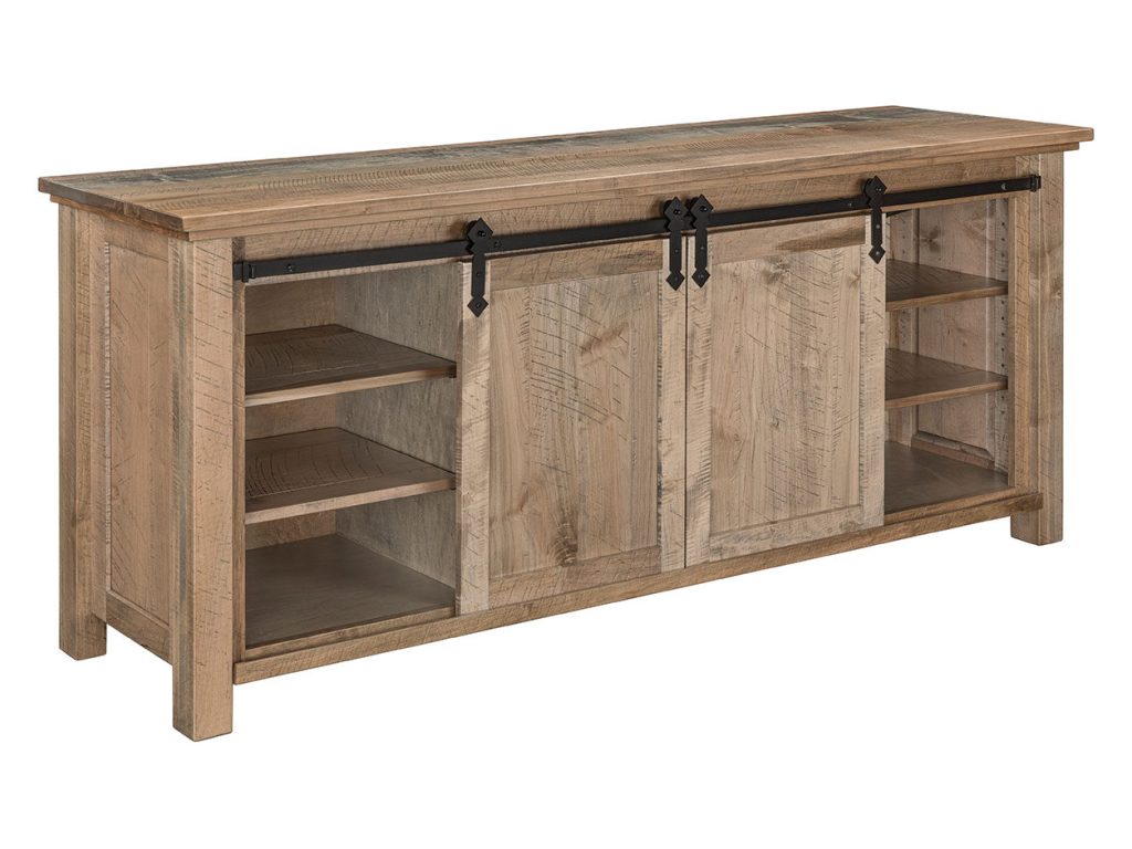 Amish Furniture of NE Calloway Fireplace Entertainment Center – 80⅝”W, alternate view