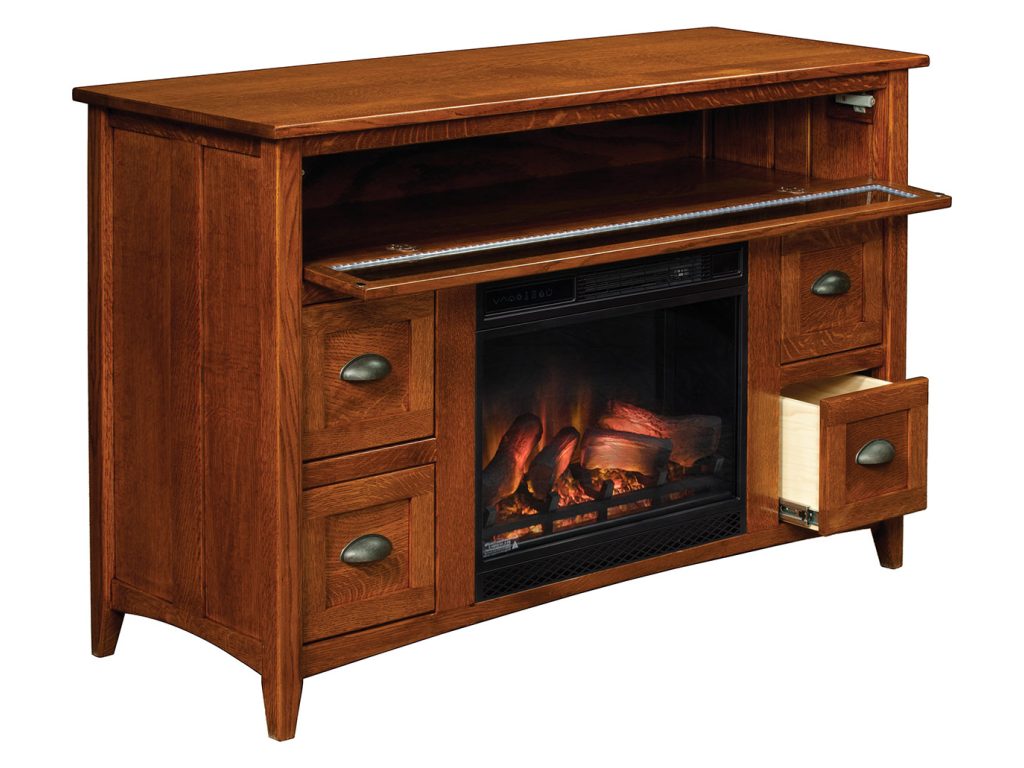 Amish Furniture of NE Monroe Fireplace Entertainment Center – 54″W, alternate view