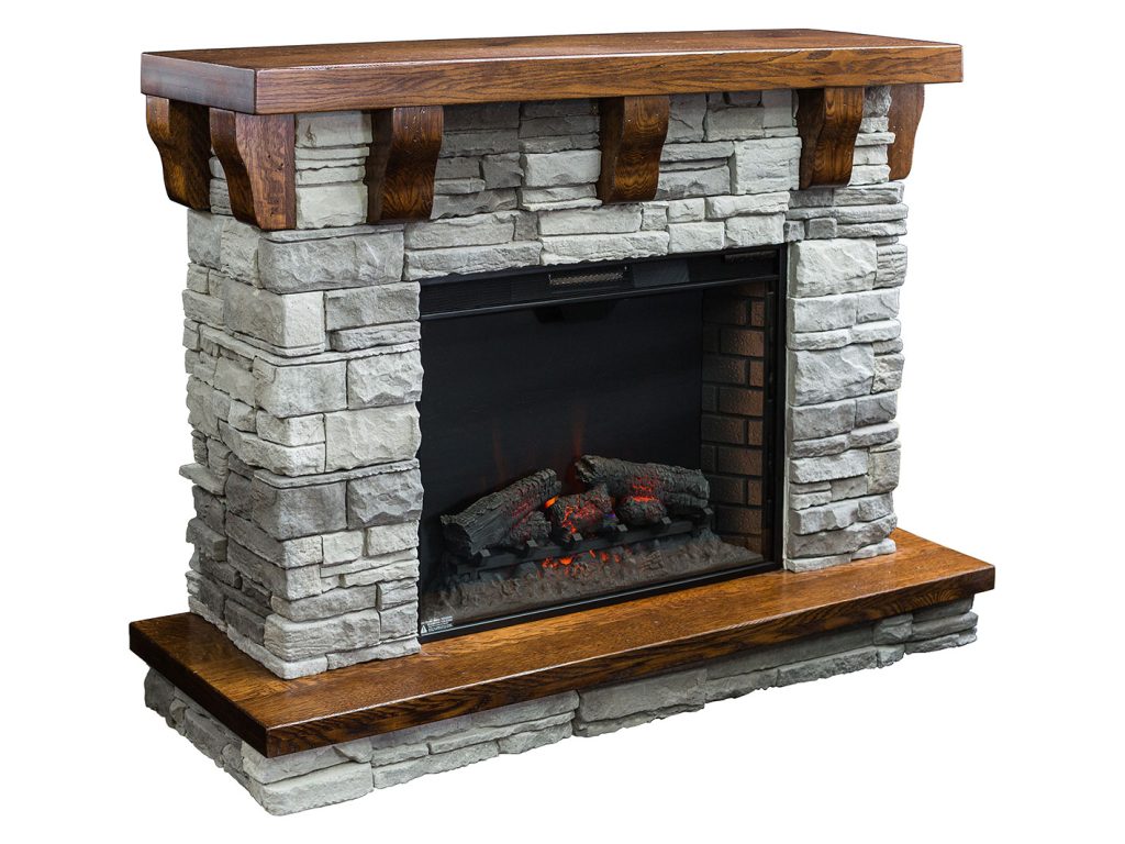 Amish Furniture of NE Rock Ledge Fireplace