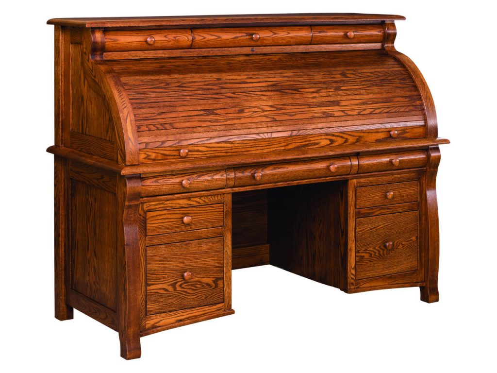 Amish Furniture of NE Castlebury Rolltop Desk, alternate view