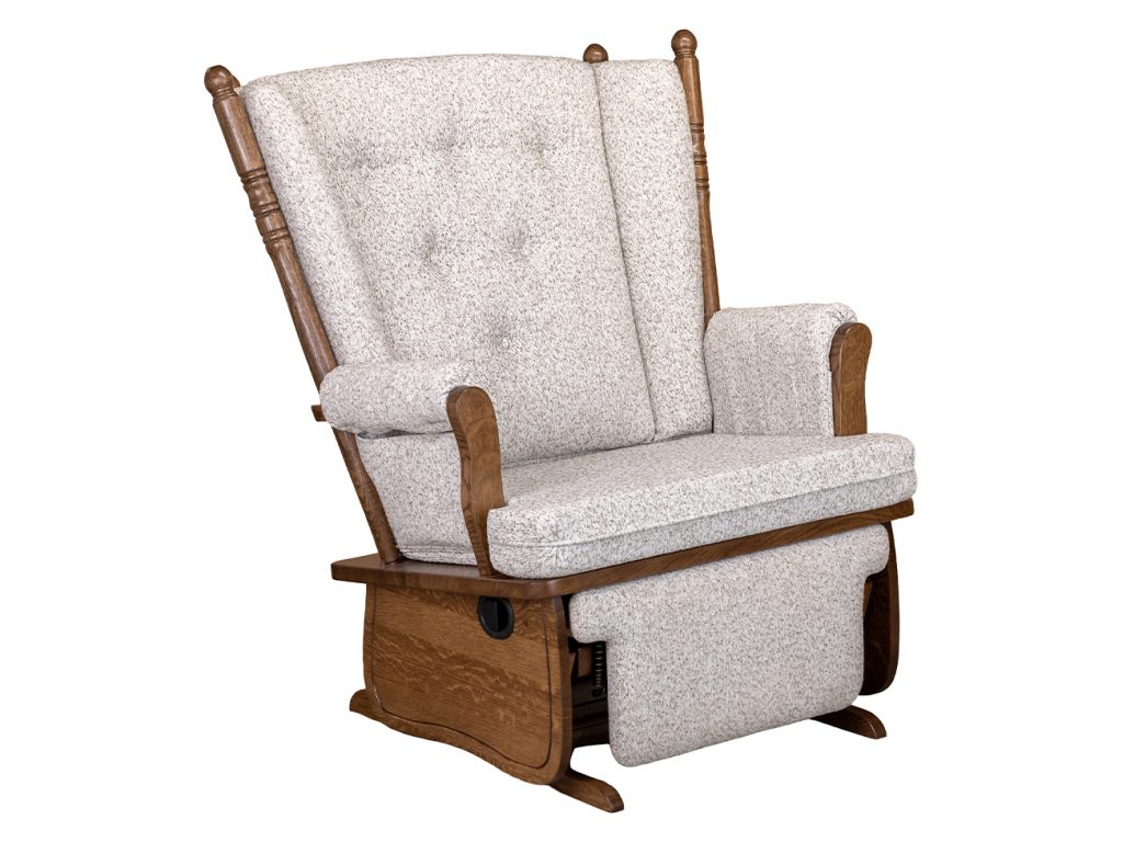 Amish Furniture of NE 4 Post Highback Chair and a Half Glider and Ottoman Swivels & Glider, alternate view
