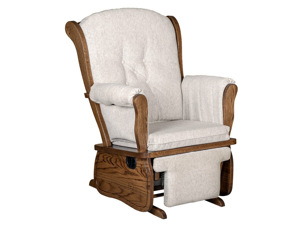Amish Furniture of NE Swanback Minnie Regular Glider and Ottoman Swivels & Glider, alternate view