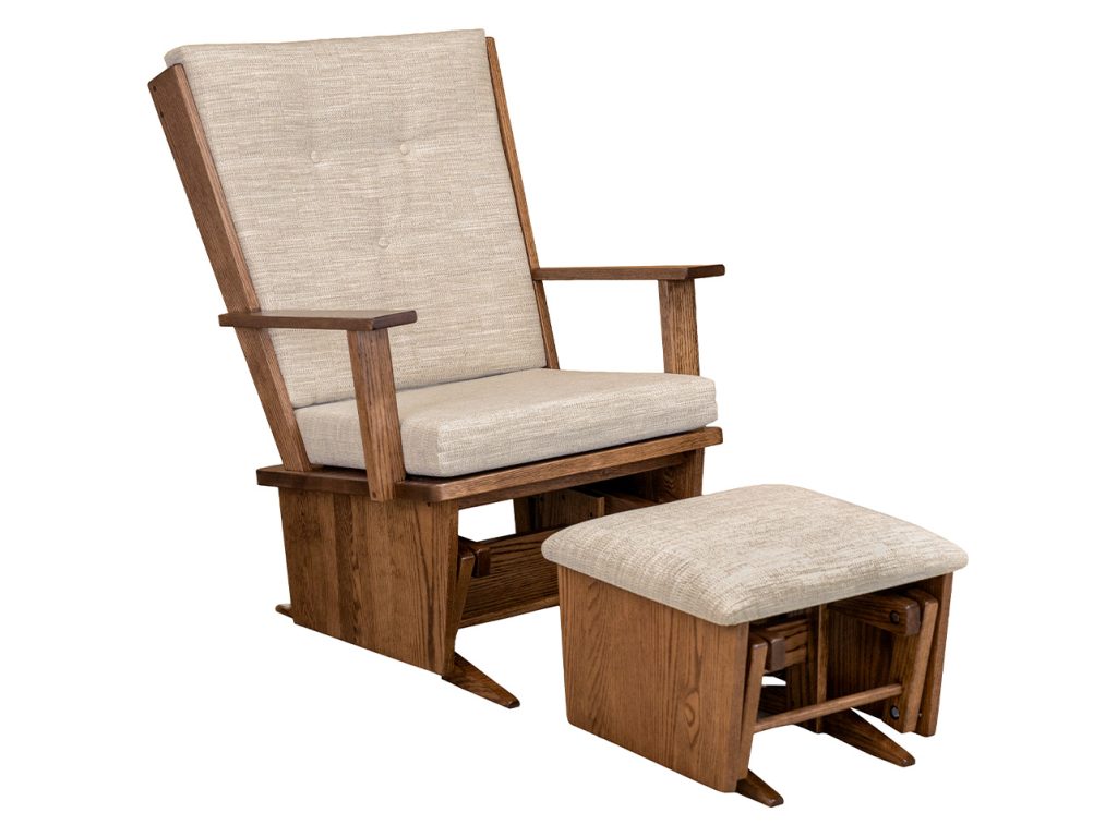 Amish Furniture of NE Redwing Glider and Ottoman Swivels & Glider