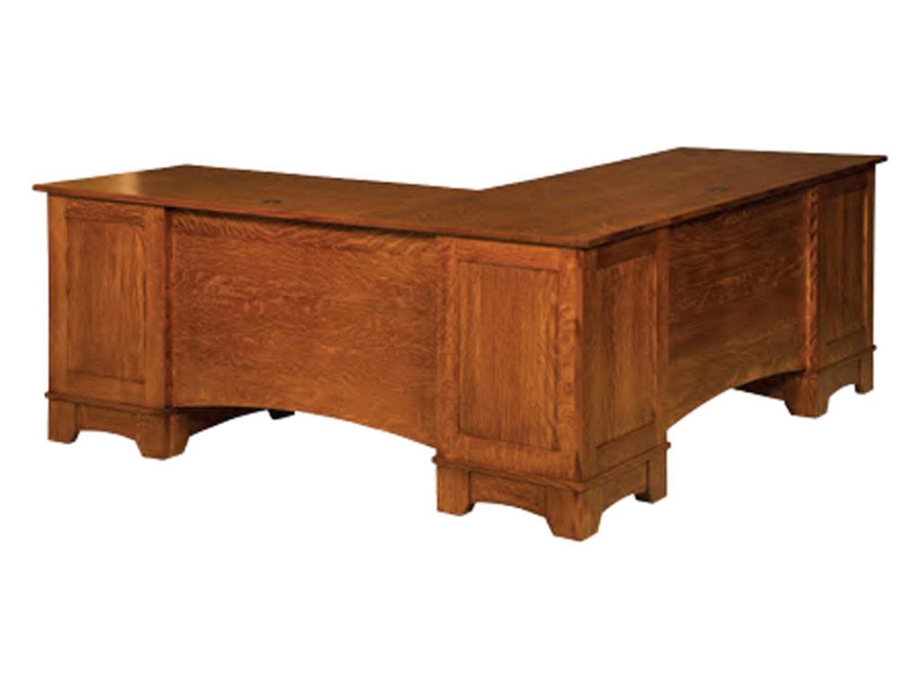 Amish Furniture of NE Noble Mission L Desk Hutch, alternate view