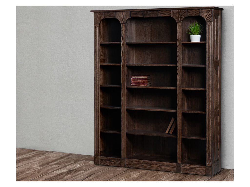 Amish Furniture of NE Northport 3 Bay Bookcase, alternate view