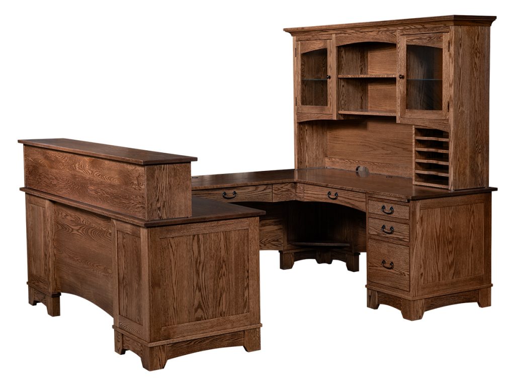 Amish Furniture of NE Noble Mission U Desk Hutch
