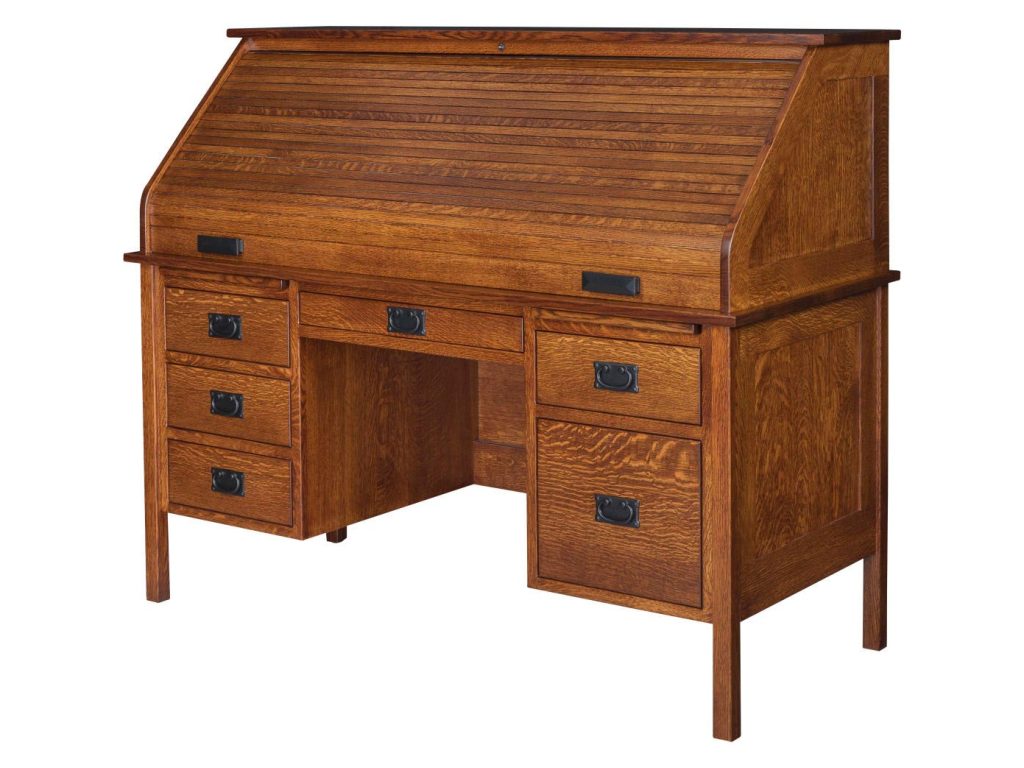Amish Furniture of NE Post Mission Rolltop Desk, alternate view