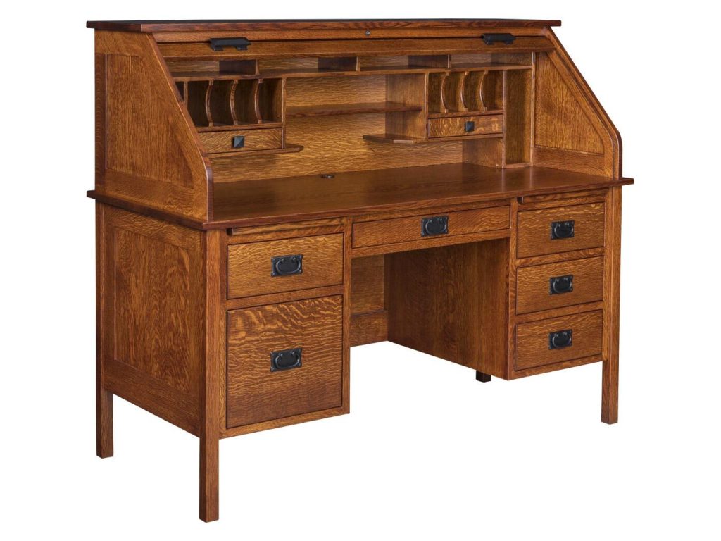 Amish Furniture of NE Post Mission Rolltop Desk