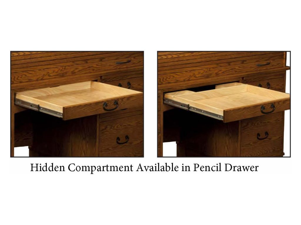 Amish Furniture of NE Traditional 56″ Rolltop Desk, alternate view