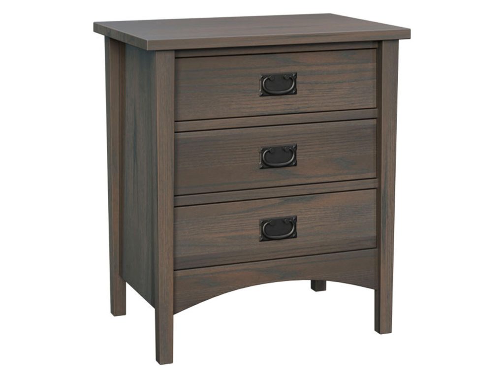 Amish Furniture of NE Arts & Crafts 3 Drawer Nightstand