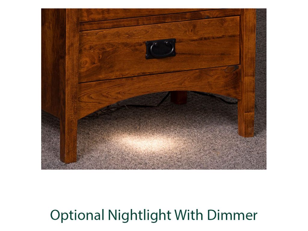 Amish Furniture of NE Arts & Crafts 3 Drawer Nightstand, alternate view