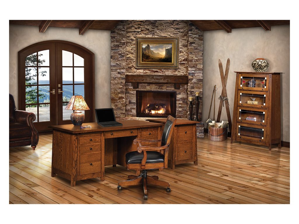 Colbran Single Pedestal Desk Executive Desk, alternate view