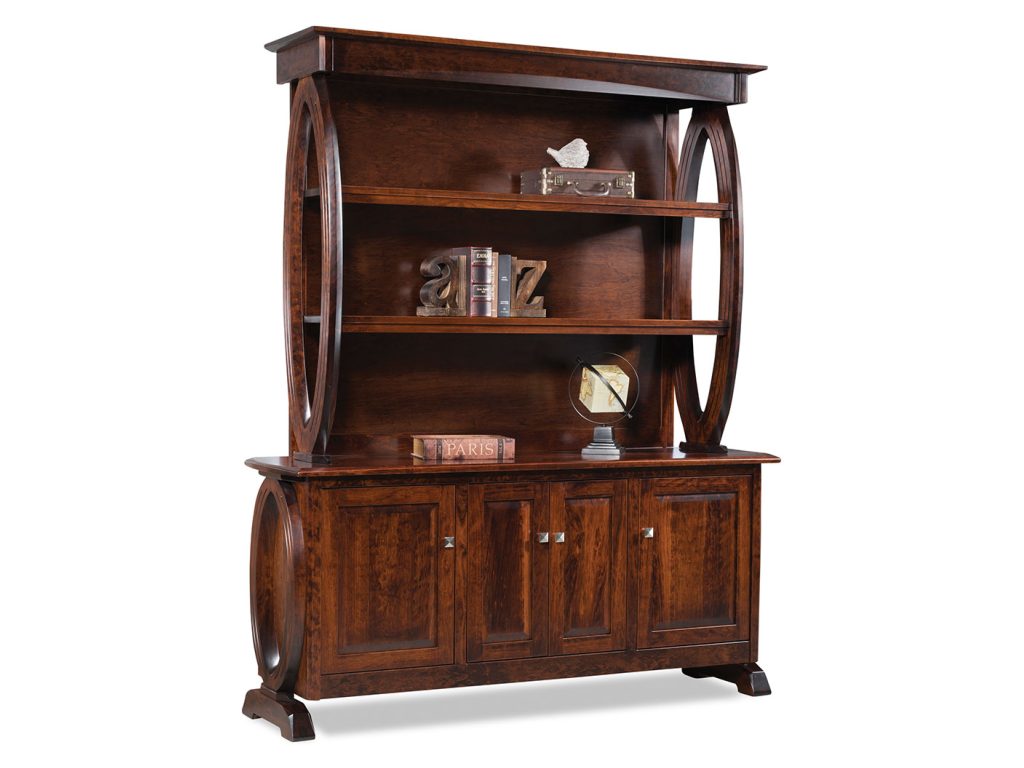 Amish Furniture of NE Saratoga Back Bar & Hutch Cabinet