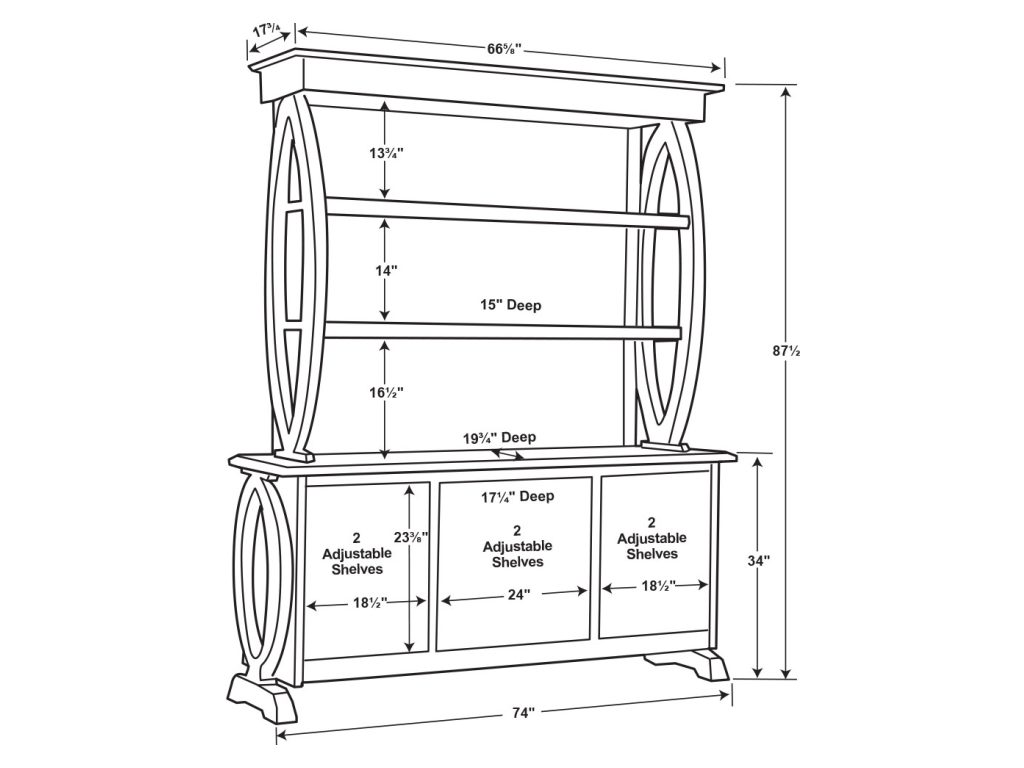 Amish Furniture of NE Saratoga Back Bar & Hutch Cabinet, alternate view