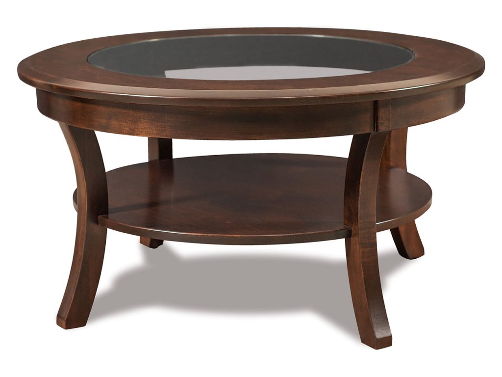 Amish Furniture of NE Sierra Round Glass Top Coffee Table Table Top