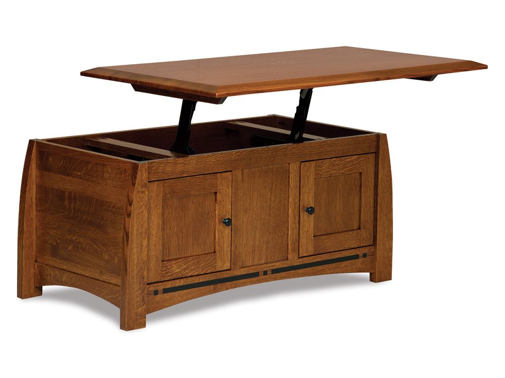 Amish Furniture of NE Boulder Creek Enclosed Lift Top Coffee Table