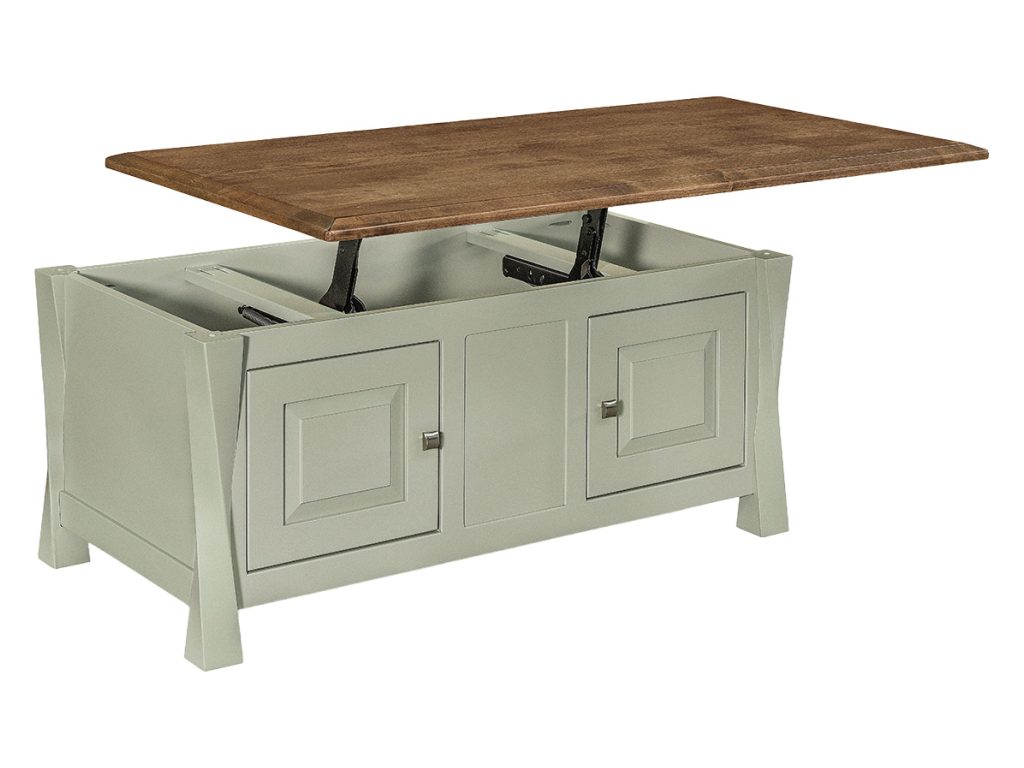 Amish Furniture of NE Lenexa Enclosed Lift Top Coffee Table Table Top