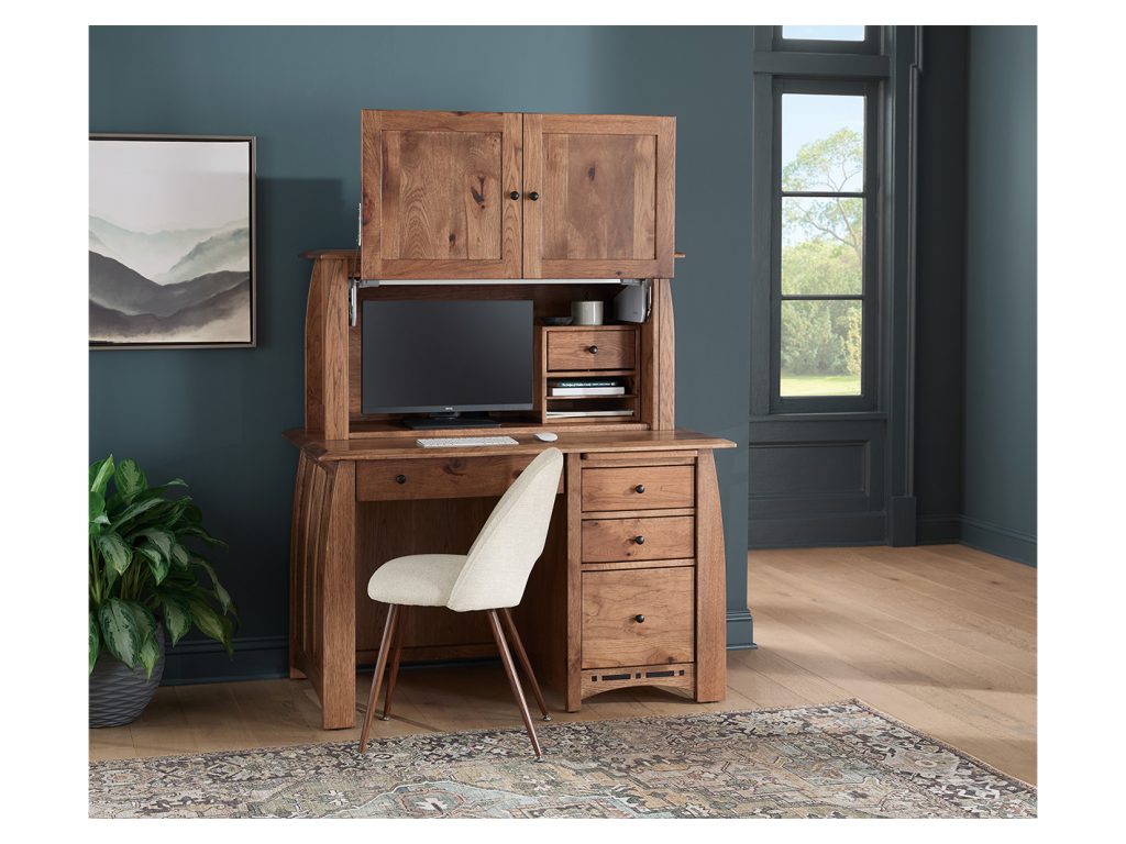 Amish Furniture of NE Boulder Creek Desk With Hutch Desk, alternate view