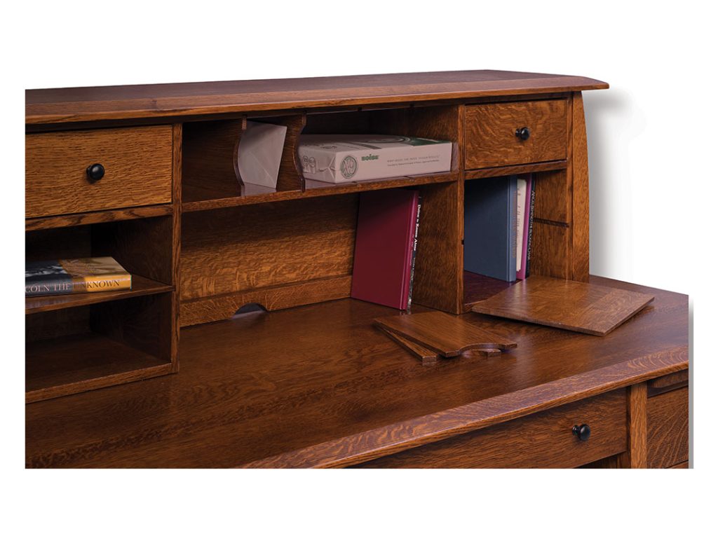 Amish Furniture of NE Boulder Creek Double Pedestal Desk, alternate view