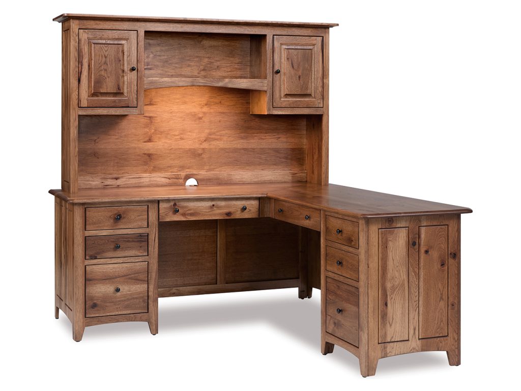 Amish Furniture of NE Dover L Desk With Hutch