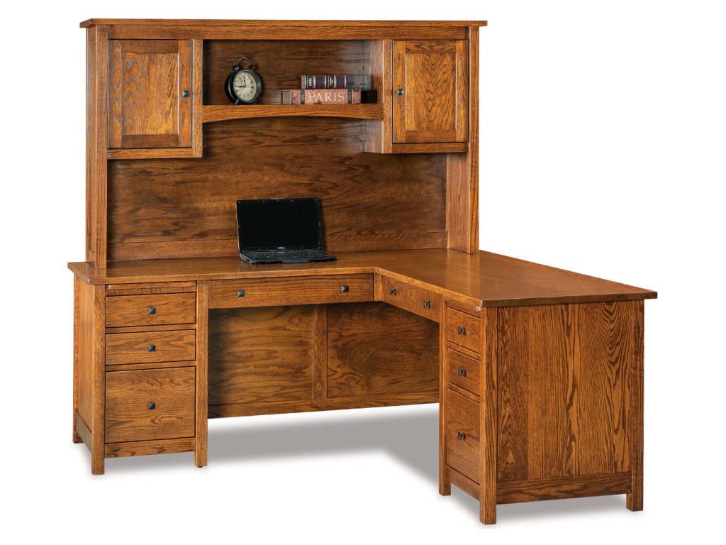 Amish Furniture of NE Centennial L Desk Base & Hutch