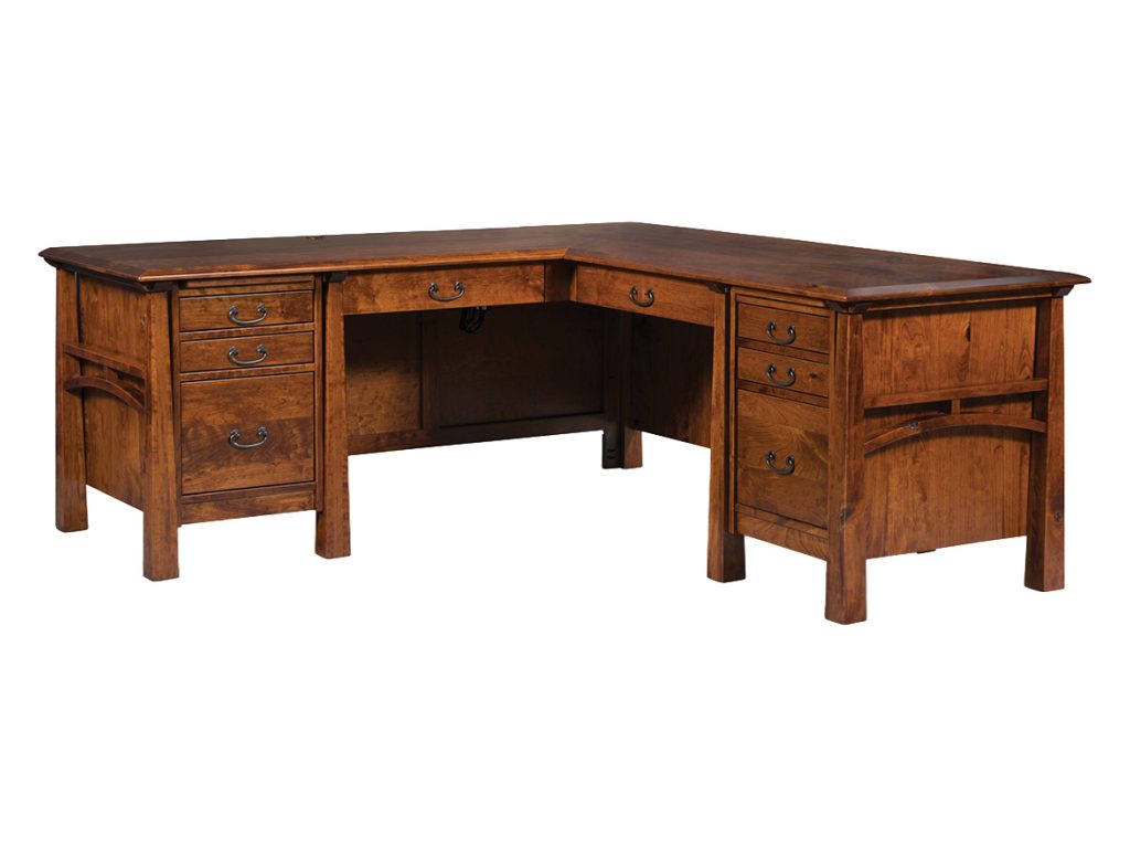 Amish Furniture of NE Artesa L Desk – 78″W, alternate view