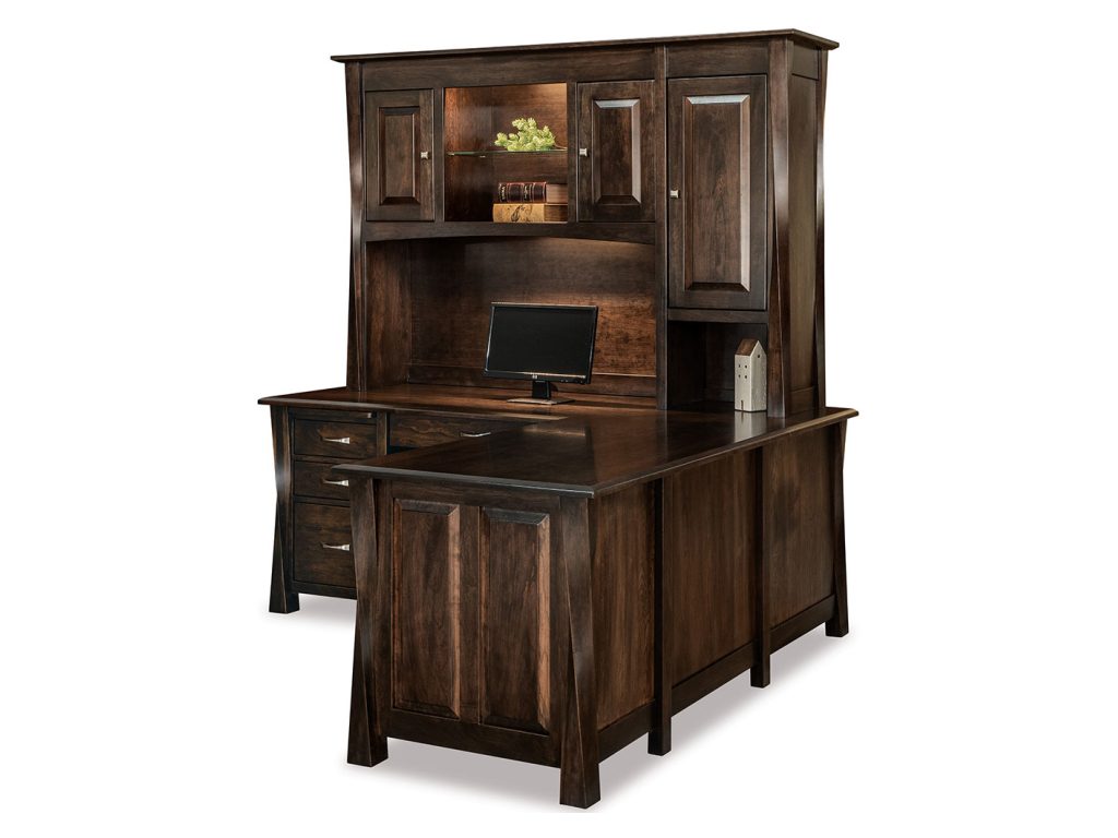 Amish Furniture of NE Lenexa Hutch & L Desk, alternate view