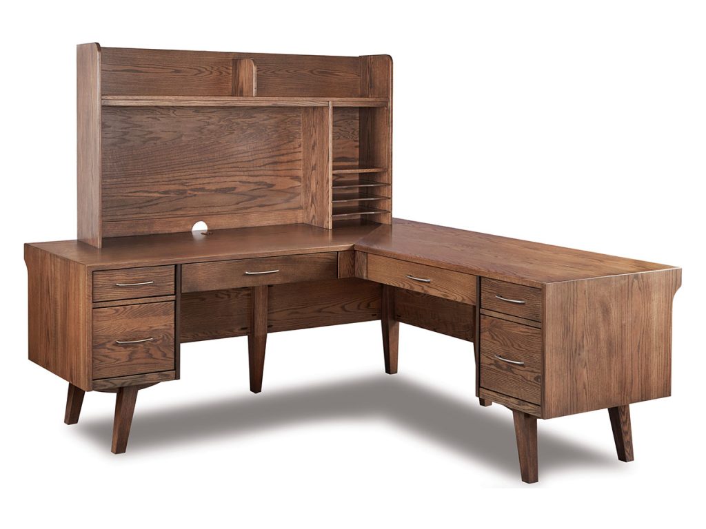 Amish Furniture of NE Marina L Desk & Hutch