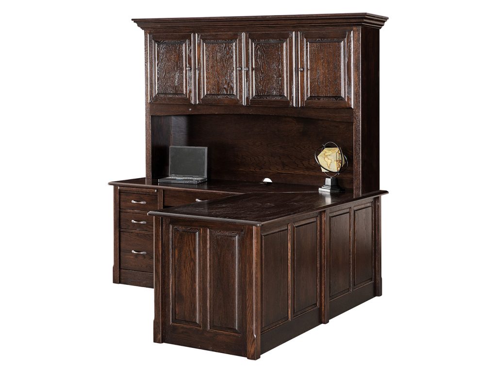 Amish Furniture of NE Victorian L Desk & Hutch, alternate view