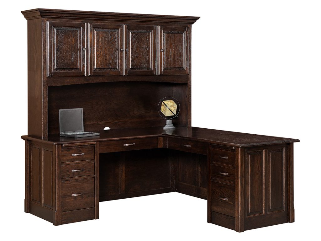 Amish Furniture of NE Victorian L Desk & Hutch