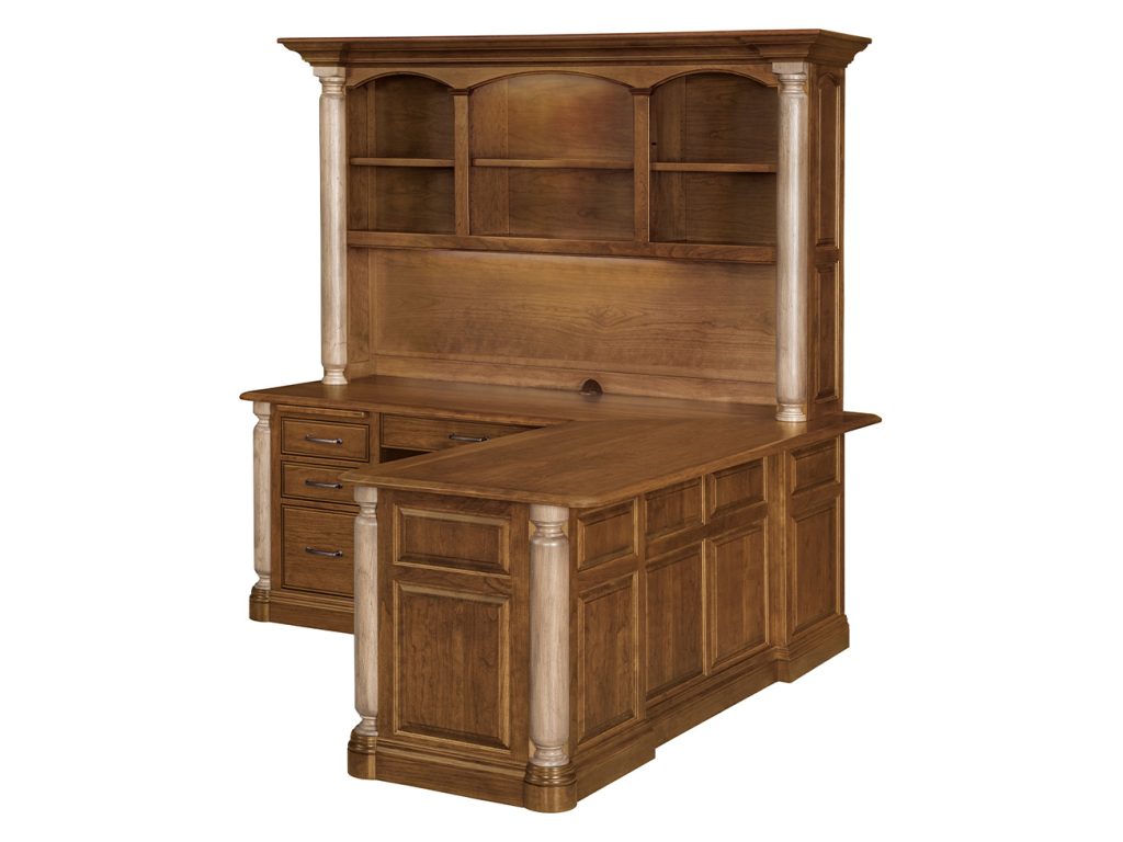 Amish Furniture of NE London L Desk with Hutch, alternate view