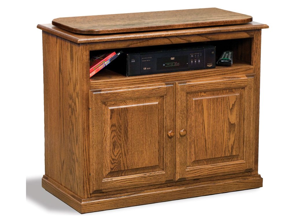 Amish Furniture of NE Classic Media Stand With Optional Swivel Swivels & Glider