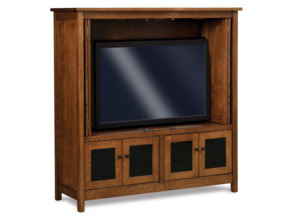 Amish Furniture of NE Centennial Entertainment Center with Doors, alternate view