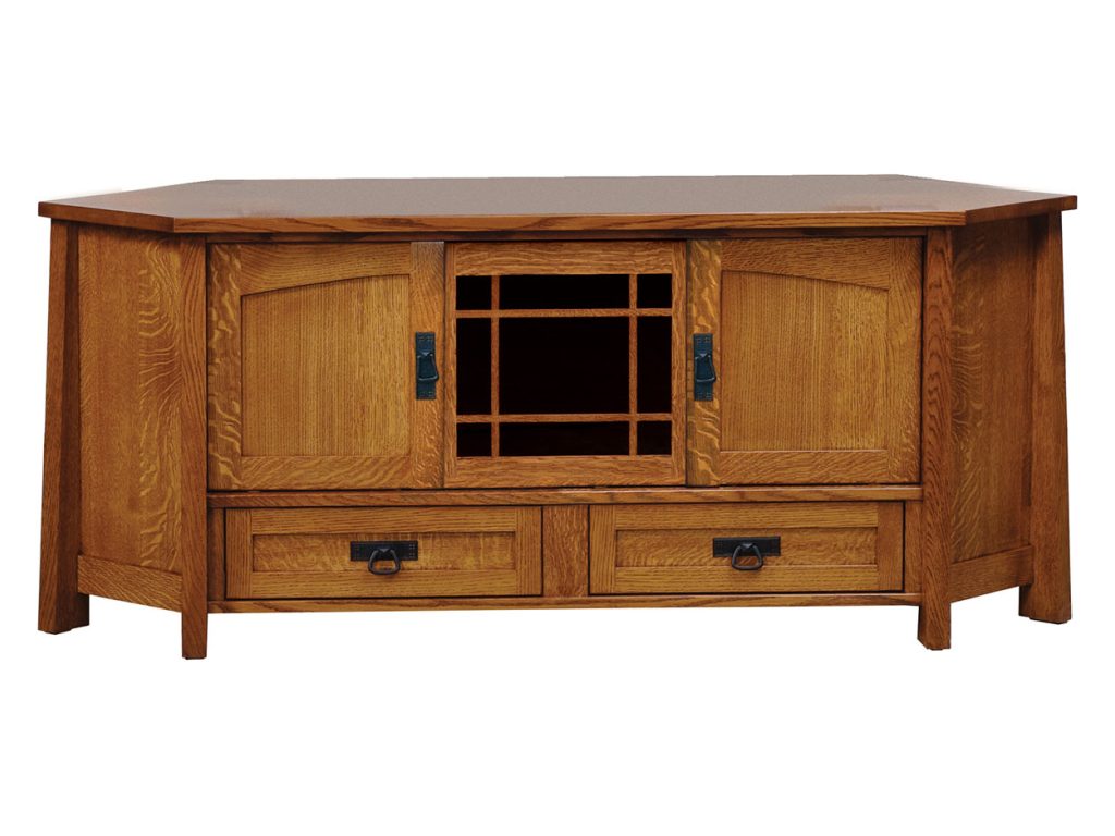 Amish Furniture of NE Modesto Media Corner Console Cart