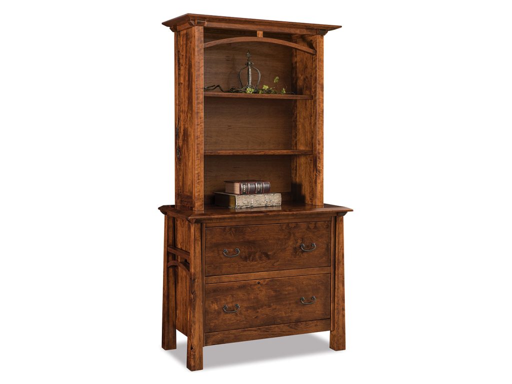 Amish Furniture of NE Artesa Lateral File Cabinet with Hutch