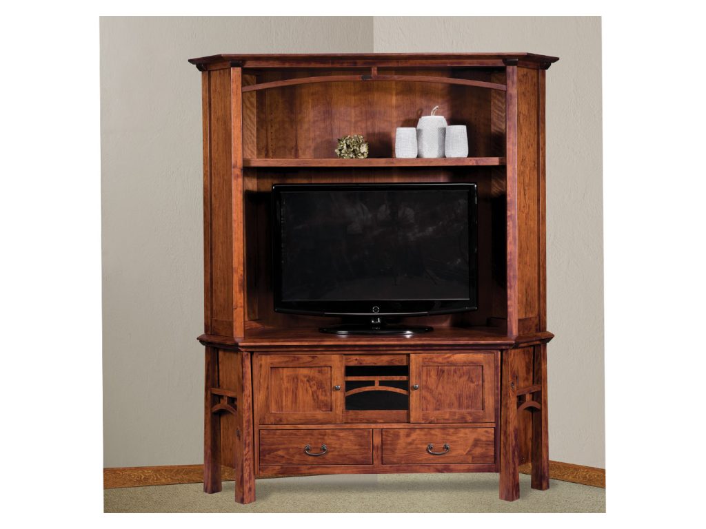 Artesa 2 Piece Media Corner Console with Hutch, alternate view