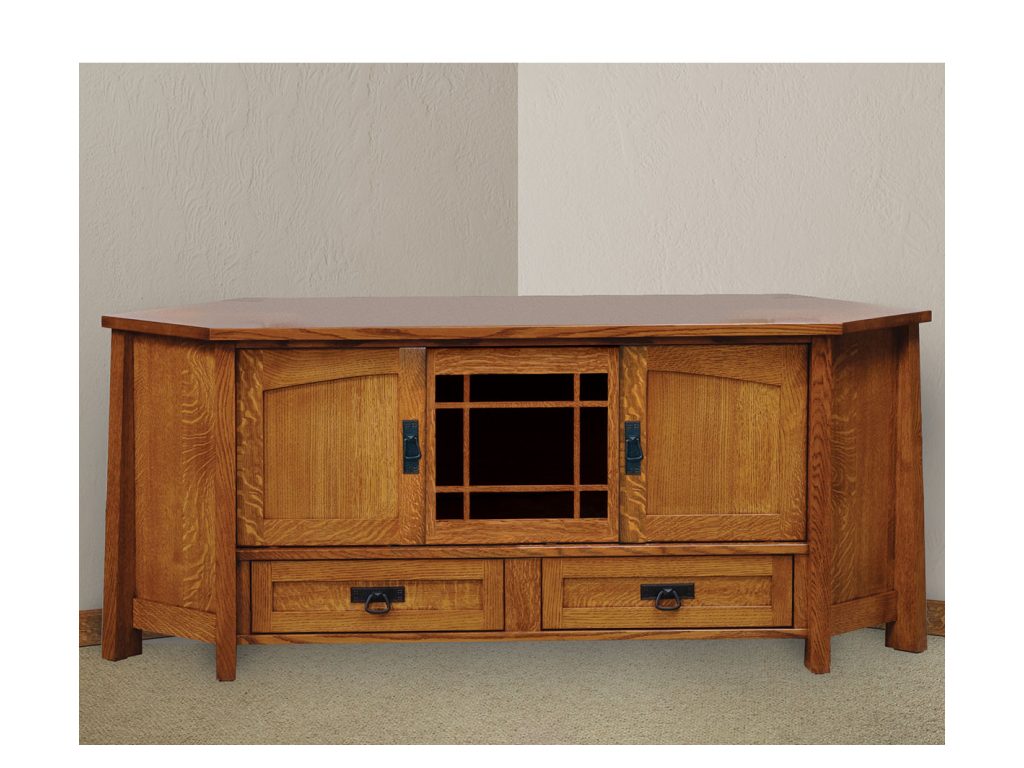Amish Furniture of NE Modesto Media Corner Console Cart, alternate view