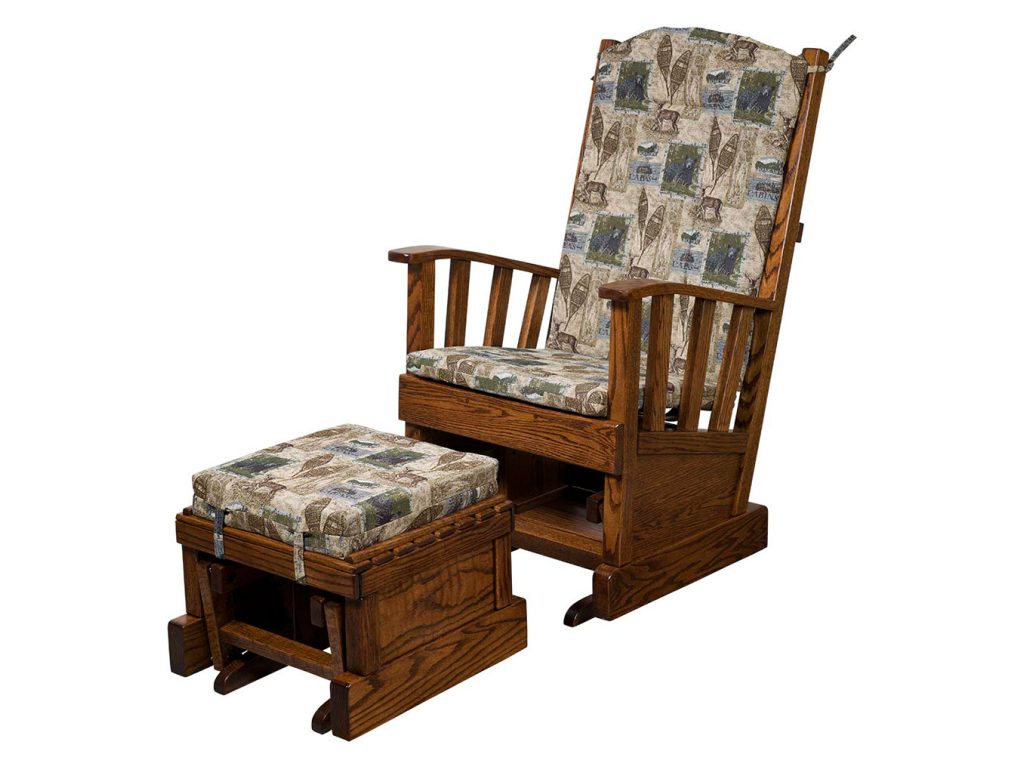 Amish Furniture of NE Grandpa Regular Glider and Ottoman Swivels & Glider, alternate view