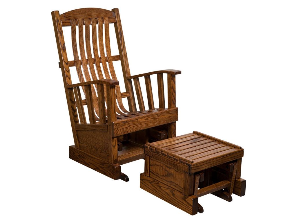 Amish Furniture of NE Grandpa Regular Glider and Ottoman Swivels & Glider
