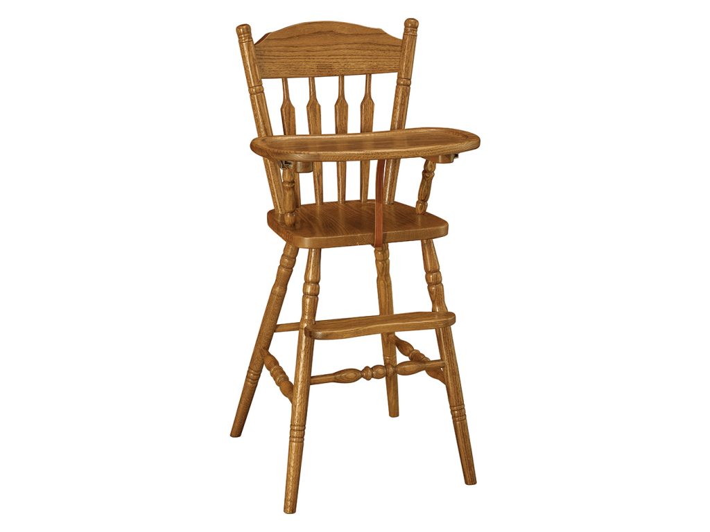 Amish Furniture of NE Post Plain Back Highchair