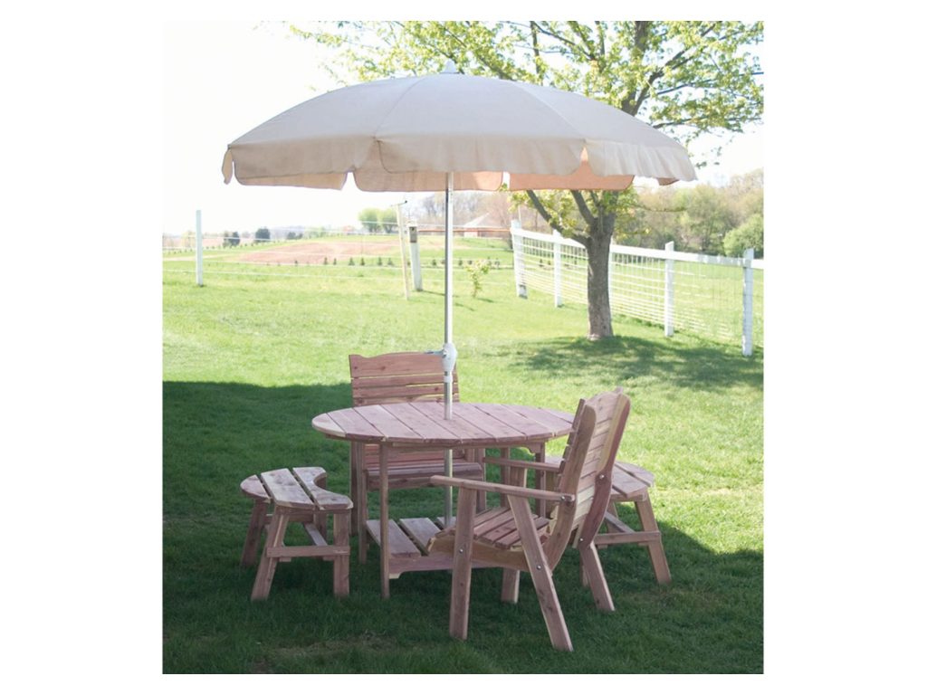 Amish Furniture of NE Round Picnic Table Collection, alternate view