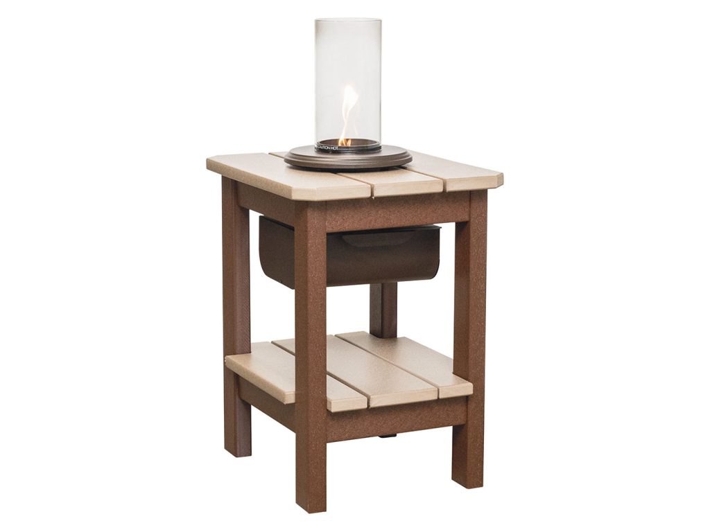 Amish Furniture of NE End Table with Double Shelf
