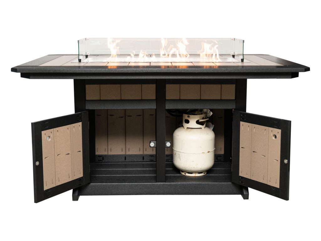 Rectangular Fire Pit Table – Counter Height, alternate view