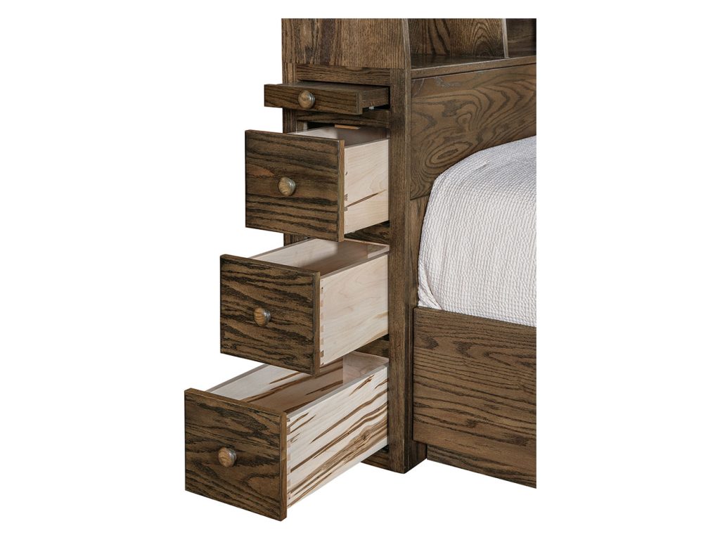 Ajay Bed With Side Storage Tower Storage Bed, alternate view