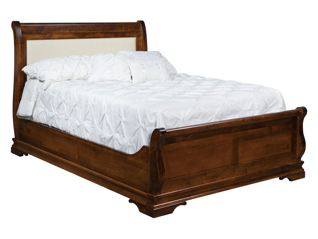 Chippewa Sleigh Bed With Fabric Headboard